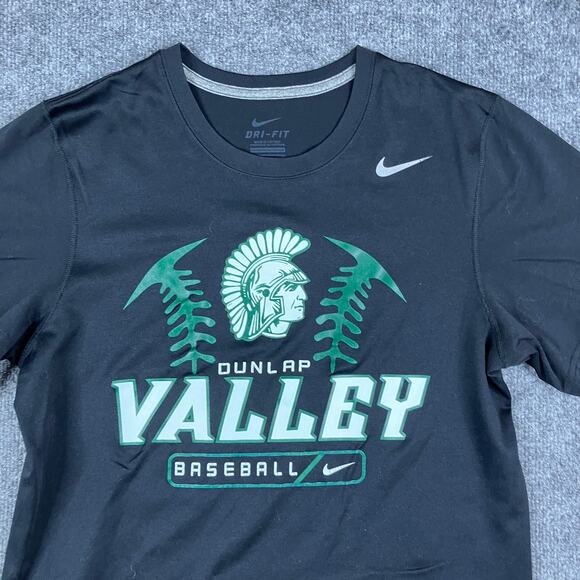 Nike T-Shirt Mens S Black Dri-Fit Dunlap Valley Baseball Athletic Workout Tee - Picture 1 of 8